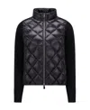 Moncler Zip-up Quilted Jacket In Black