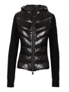 Moncler Quilted Fleece Jacket With Hood And Sleeves In Black