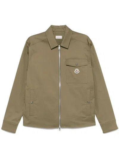 Moncler Zip-up Shirt Jacket In Green