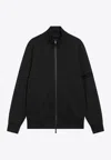 Moncler Zip-up Sweatshirt With Logo-patch In Black
