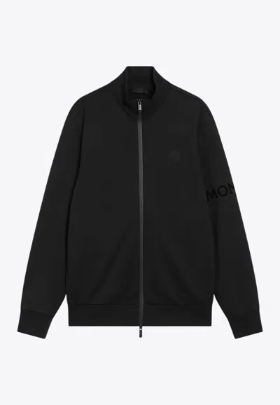 MONCLER ZIP-UP SWEATSHIRT WITH LOGO-PATCH