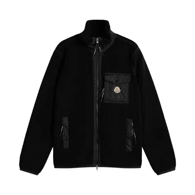 Pre-owned Moncler Zip Up Teddy Fleece Cardigan 'black' | Men's Size S