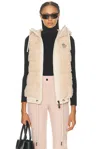 Moncler Zip-up Vest In Neutral