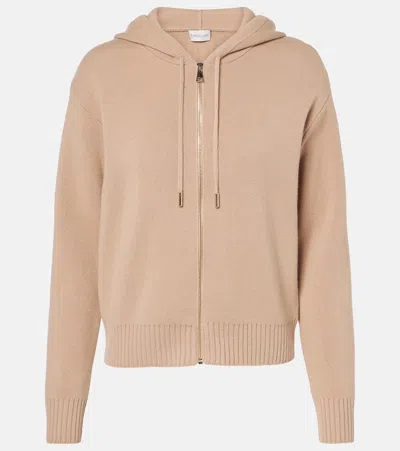 Moncler Zip-up Wool And Cashmere Hoodie In Black