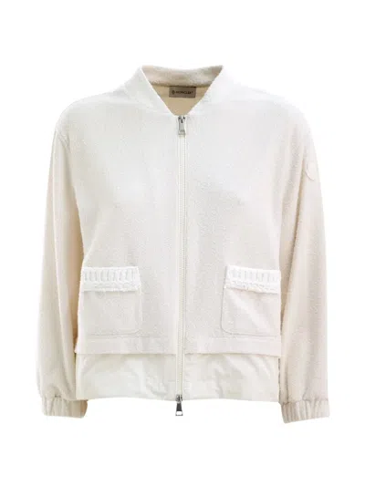 Moncler Zip-fastening Cardigan In White