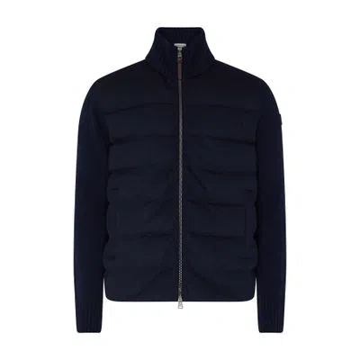 Moncler Zipped Cardigan In Blue