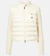 Moncler Wool Zip-up Cardigan Down Jacket In White
