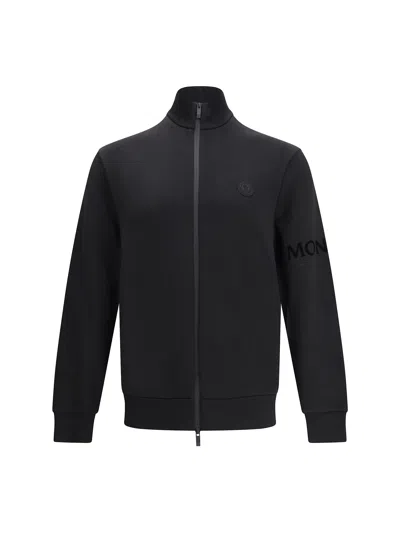 MONCLER ZIPPED COTTON SWEATSHIRT