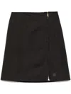 Moncler Black Zipped Midi Skirt In Black