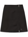 Moncler Black Zipped Midi Skirt In Black