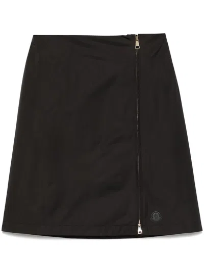 Moncler Zipped Midi Skirt In Animal Print