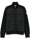 Moncler Panelled Padded Jacket In Black