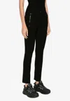 Moncler Zipped Skinny Pants In Black