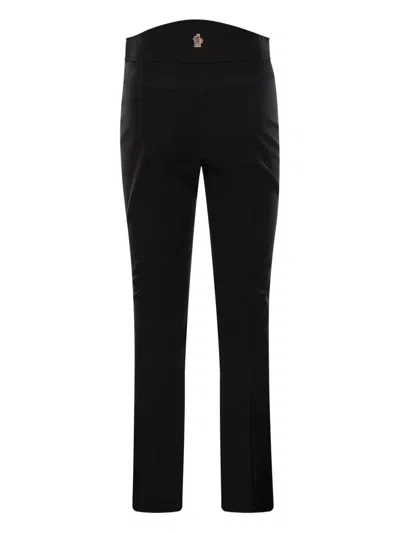 Moncler Zipped Twill Trousers In Black
