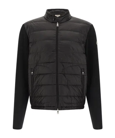 Moncler Zipper Cardigan In Black