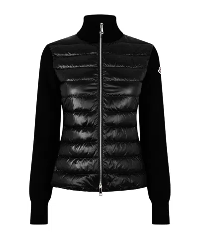 Moncler Zipper Down Jacket In Black