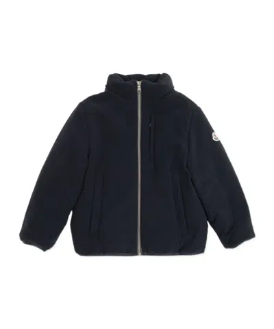 Moncler Zipper Down Jacket In Blue