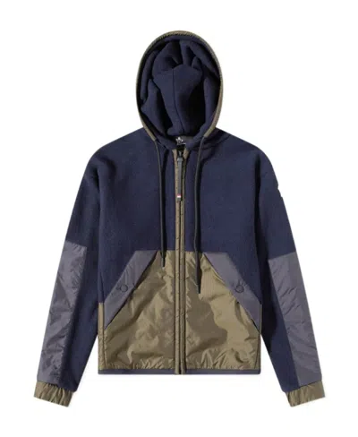 Moncler Zipper Hooded Casual Jacket In Black