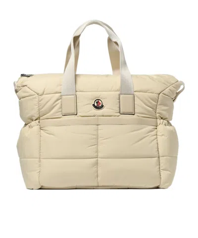 Moncler Zipper Shoulder Bag In Brown