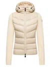 Moncler Padded Fleece Sweatshirt With Zip And Hood In Neutral