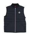 Moncler Zippered Down Vest In Blue