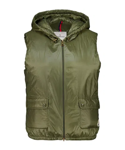 Moncler Zippered Down Vest In Multi