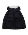 Moncler Zippered Hooded Down Jacket In Blue