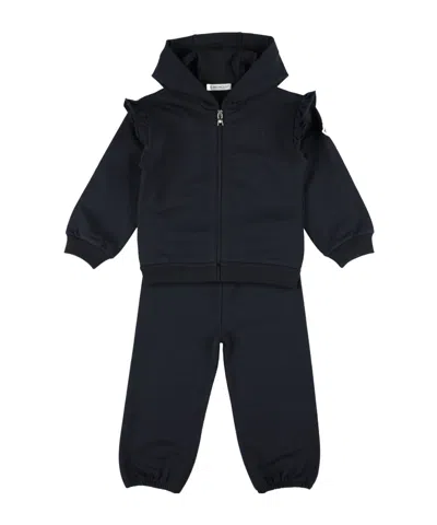 Moncler Zippered Hoodie And Sweatpants Two-piece Set In Blue