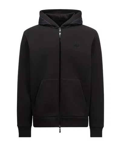 Moncler Zippered Hoodie In Black