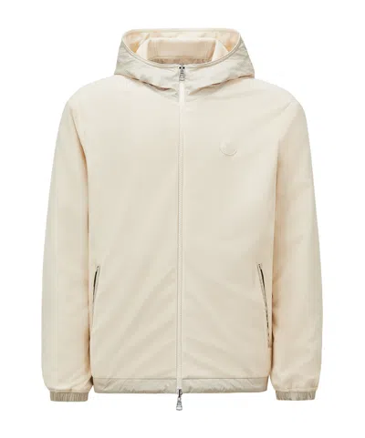 Moncler Zippered Hoodie In Nude