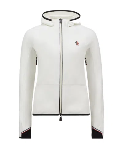 Moncler Zippered Hoodie In White