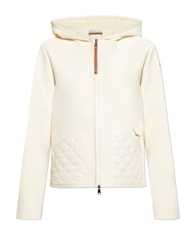 Moncler Quilted Cardigan In White