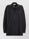 Moncler Logo Patch Windbreaker Jacket In Black