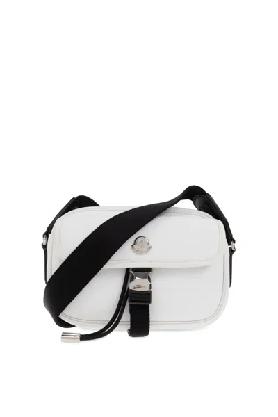 Moncler Zippered Shoulder Bag In White
