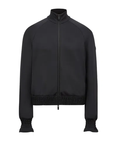 MONCLER MONCLER LOGO PATCH ZIP-UP CARDIGAN