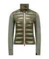 Moncler Down Front Fleece Zip-up Cardigan In Green
