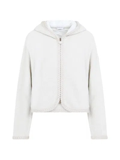 Moncler Zip-up Hoodie In White
