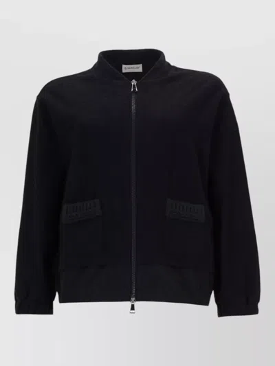 Moncler Cardigan With Patch Pockets In Black