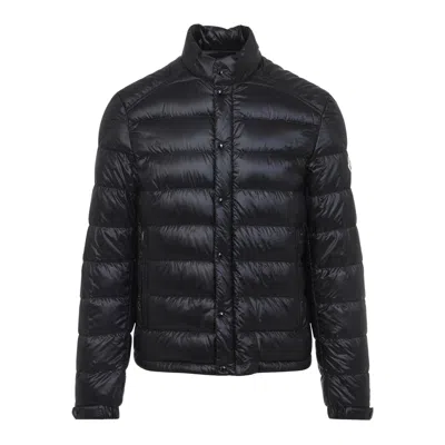 Moncler Long Sleeve Cotton Coat In Black