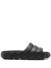Moncler Lilo Slide Sandals With Embossed Logo In Black