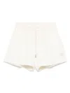 Moncler Relaxed-fit White Shorts With Elastic Waistband