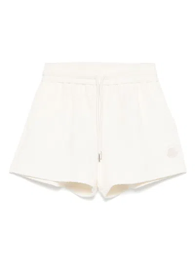 Moncler Shorts With Logo Application In White