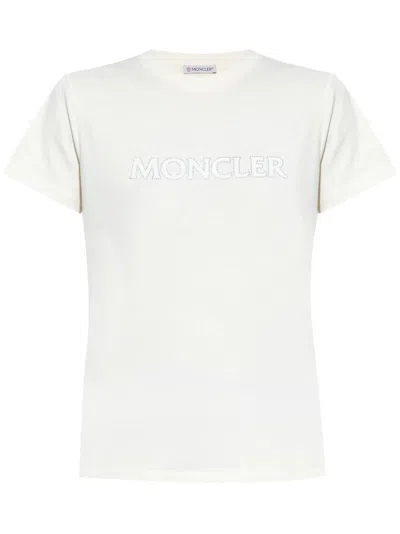 Moncler T-shirt En Coton In Cream