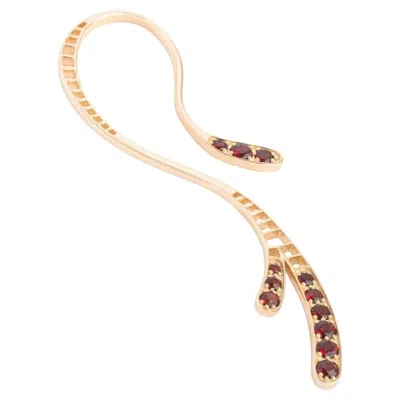 Pre-owned Moncomble Paris Honeymoon La Lunaire Earring In Sterling Silver And Garnet By  In Multi
