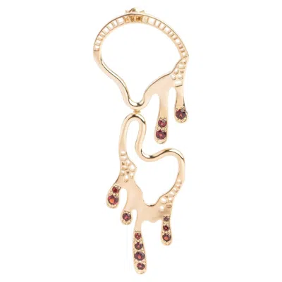 Pre-owned Moncomble Paris Honeymoon L'envoutante Earring In Silver 925 And Garnets By  In Multi