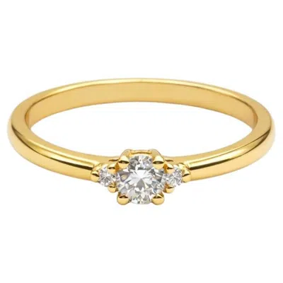 Pre-owned Moncomble Paris Wedding Ring In 18k Yellow Gold With Diamonds By