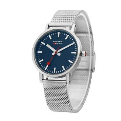Pre-owned Mondaine Genuine  Quartz Watch Men Women 36mm 3atm Metal Band Made In Swiss