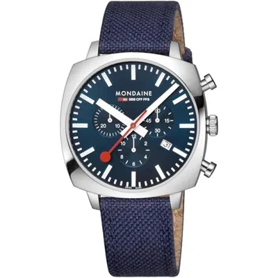 Pre-owned Mondaine Men's Watch Chronograph Wrist Watch 1 5/8in Msl.41440.ld.set Textile