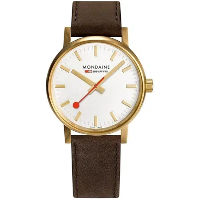 Pre-owned Mondaine Men's Watch Classic Wrist Watch 1 9/16in Mse.40112.lgv Leather