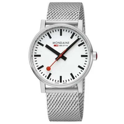 Pre-owned Mondaine Men's Wristwatch 1 11/16in Mse.43110.sj Evo2 Stainless Steel